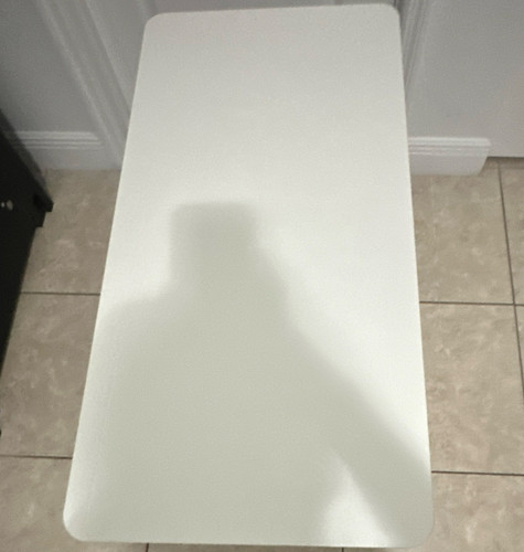 White Adjustable Metal Rectangular Overbed/Overchair Table