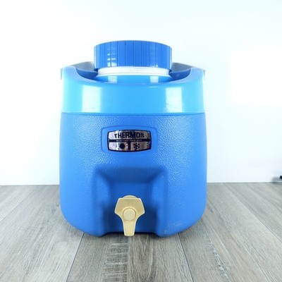 Vintage Thermoskanne Wasserspender heiß/kalt 4 Liter Flachmann blau Camper 80er - sauber