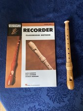 Vintage Wooden Recorder With Essential Elements Book 1 Classroom Method FREE SH