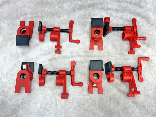 Bessey Pipe Clamp Fixtures Lot of 4 Woodworking H Clamp Heads 3/4 Pipe