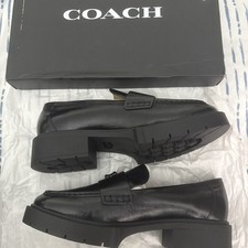 Leah Loafer Black Brand New 10 Women's  Leather Shoe Coach 