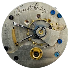 Antique 18s Illinois Forest City Key Wind Hunter Pocket Watch Movement 101 USA