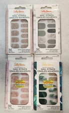 4 Pk: SALLY HANSEN Salon Effects Nail Strips Sparkle Blue Pink Grey  W2C (2861)