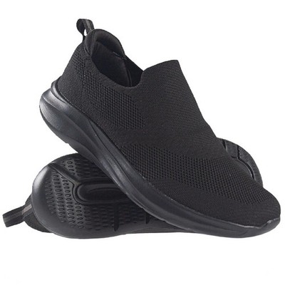 Herren Slipper Schwarz Turnschuhe Leicht Atmungsaktiv Mesh Wandern Sportschuhe