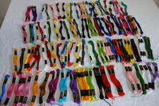 Embroidery Cross Stitch Floss Huge Lot of 129 Skeins Many Colors Sizes