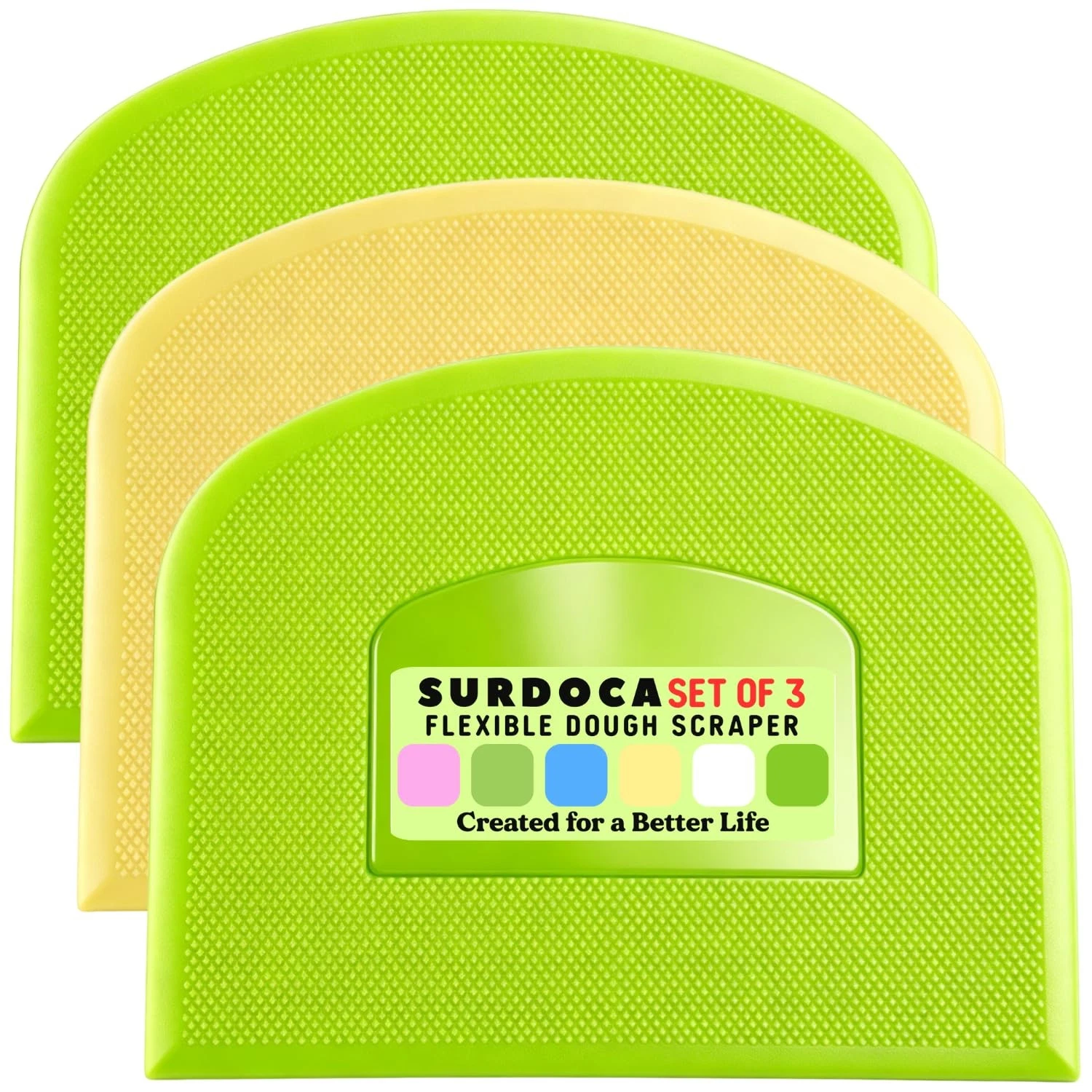 Dough Scraper Bench Scraper - 3P 8.3x5.5" Plastic Flexible Bowl Scraper, Shar...
Opens in a new wind