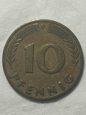 Seltenes 10 Pfennig St&uuml;ck Bank deutscher L&auml;nder 1949 D M&uuml;nze (M&uuml;nzzeichen D)