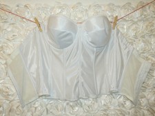 Dominique Juliette 8950 White Satin Longline Corset Bra Top 40D Smooth Bridal