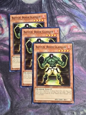 x3 Battlin' Boxer Glassjaw Common 3xLD10-EN040 (Near Mint 1st Edition)