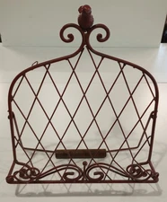 Red Cookbook Stand Metal Foldable Decorative Book Recipe Bible Music Holder