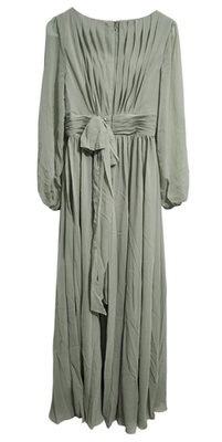 JJs House Womens US 4 Maxi Dress Long Sleeve Celadon Green Lined | eBay