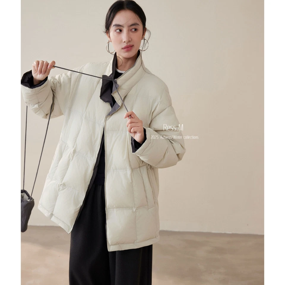 Casaco casual feminino 90% branco pato quente multicolorido médio longo jaquetas - Imagem 3 de 4