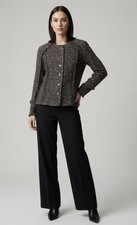 ST. JOHN COLLECTION Brown Tweed Double Breasted Jacket Size 8 USA