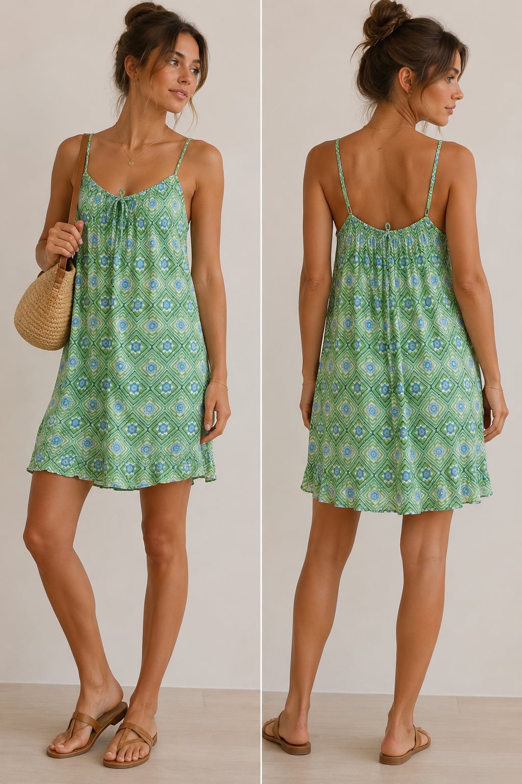 Super cute mini dress in green