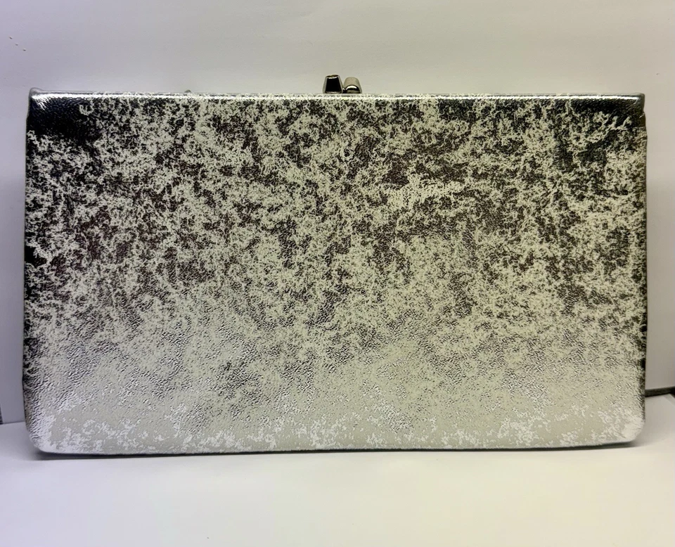 Bolso sin asas de noche vintage plateado metálico Foto 2 de 4