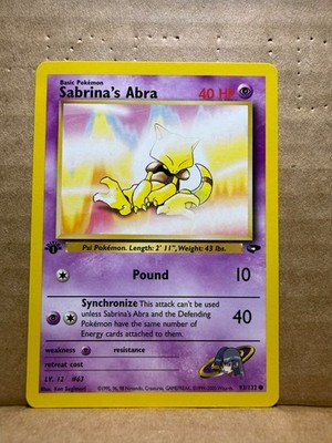 Sabrina's Abra 93/132 Gym Challenge Regular 1st Edition.