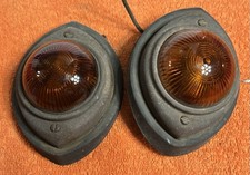 Pair Vintage Diamond T Clearance Glass Lens Cab Lights Old Truck Bus Coe Van 16