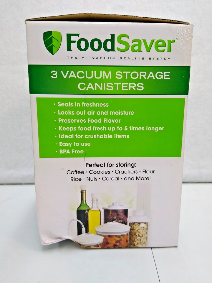 3 botes de almacenamiento al vacío de caracol ahorrador de alimentos, 80, 50 y 25 OZ envío gratuito Foto 3 de 4