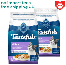 Blue Buffalo Tastefuls Kitten Dry Cat Food Chicken Recipe 7 lb Bag 2 Pack