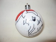 NEW HANDPAINTED BOUVIER DES FLANDRES SANTA UNBREAKABLE CHRISTMAS ORNAMENT 2 1/2"
