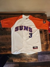 Vtg Phoenix Suns Jersey Baseball Style Sewn NBA Basketball Richardson Lg Large