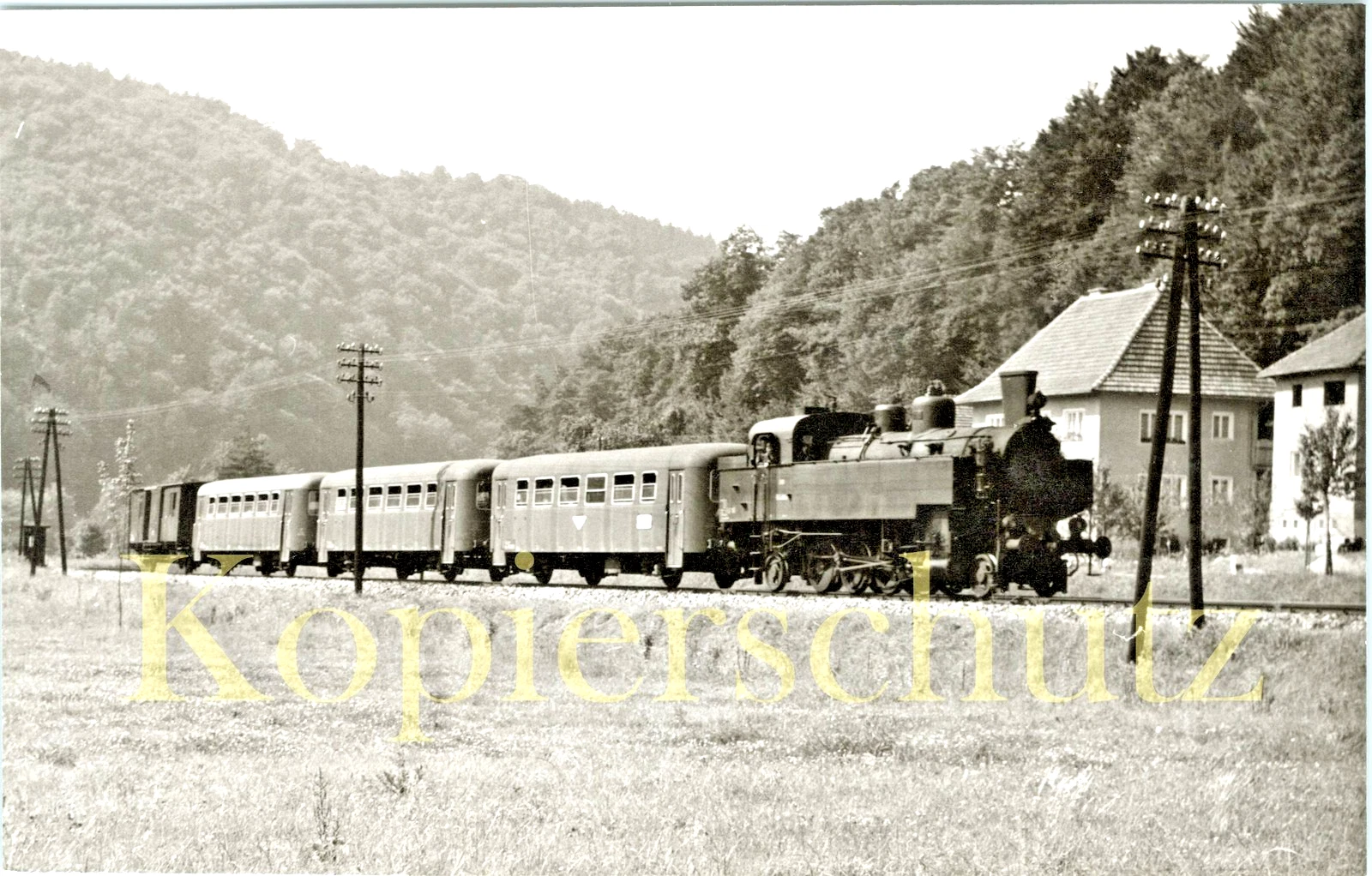 Foto - ÖBB 93 1463 bei Puchenau 4.9.1961 - Bild 1 von 1