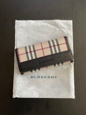 Burberry Key Case Nova Check Beige Black Leather 5 Hook Mint gift
