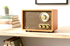 Retro Wood Bluetooth Radio Gift with Built-in Speakers Elegant  Vintage Style