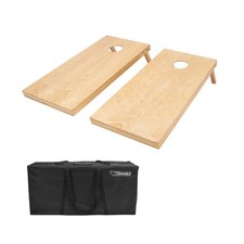 GoSports 4 ft x 2 ft Regulation Size Wooden Cornhole Boards Set with Natural ...