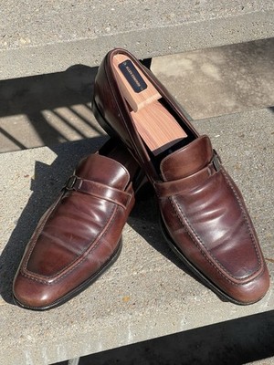Salvatore Ferragamo Men's Loafer Shoes, Size 9.5 D, Made in Italy, Brown