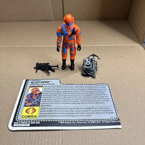 New ListingGI Joe 1989 ~ALLEY VIPER V1~ Vintage COBRA URBAN ASSAULT Figure w/card