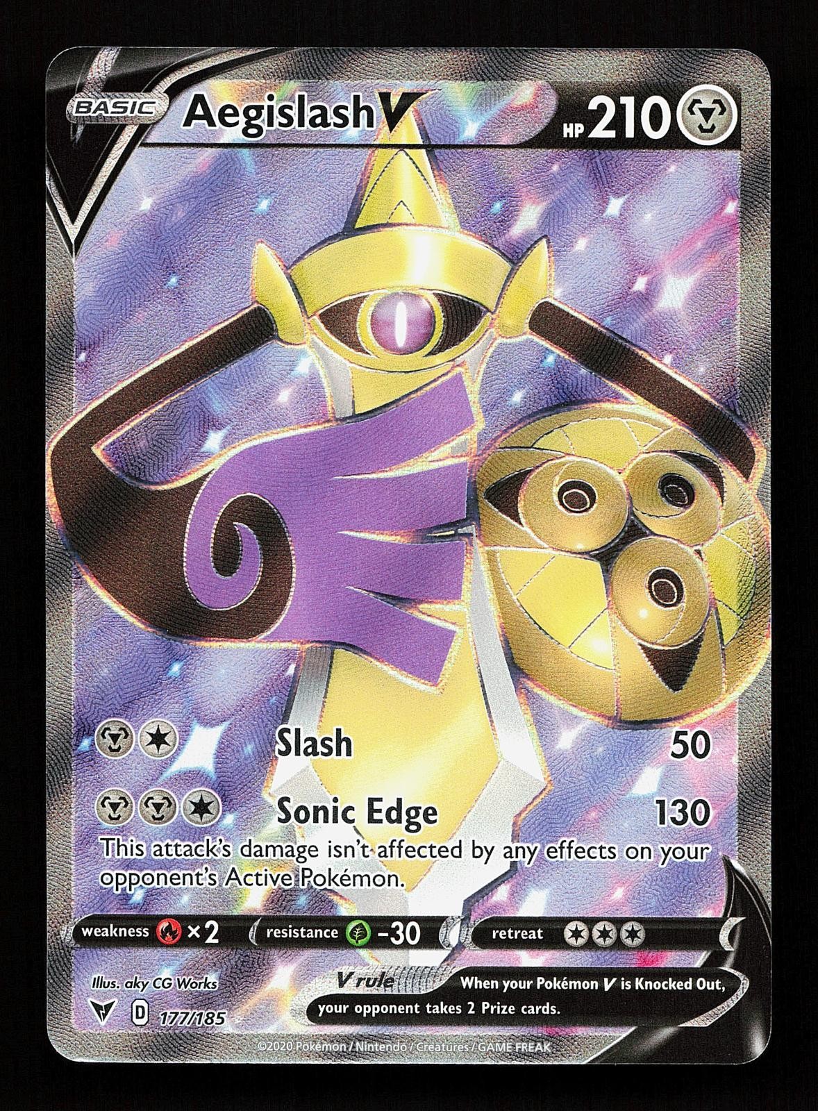 Aegislash V 177/185 Ultra Rare Vivid Voltage Pokemon Card