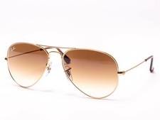 Ray Ban RB3025 3025 Aviator Sunglasses Gold Brown 001/31 Authentic 55mm