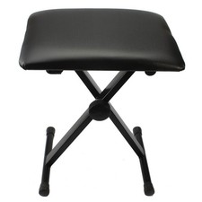 Adjustable Folding Piano Bench Stool, Black, Portable Music Seat
