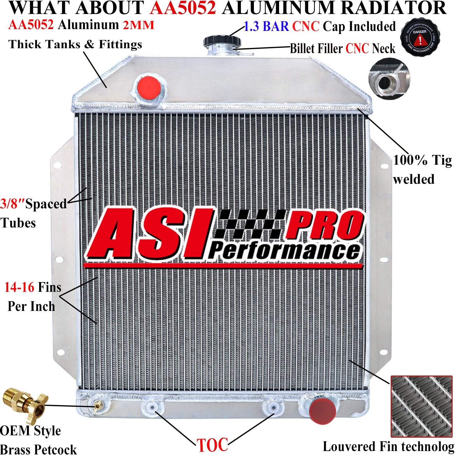 4Row Radiator For 1949-1953 Ford Country Squire Sedan Chevy Engine 3.5L 4.2L V8,