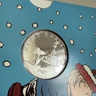 Merry Christmas Happy New Year Snoopy Silver 1oz Round 1987/1988