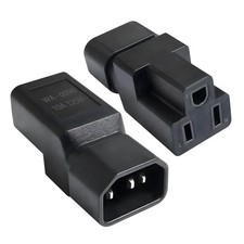 2 Pack IEC320 C14 Male to Nema 5-15R PDU USA UPS Extension Power Plug Adapter...
