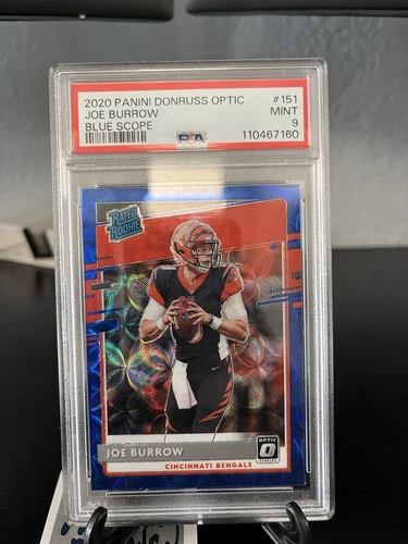 2020 Panini Donruss Optic - Rated Rookies Joe Burrow [Blue Scope] Prizm PSA 9