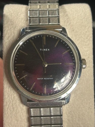 1977 Timex Mercury - Rare Purple Gradient Dial - Vintage Manual Wind - Clean