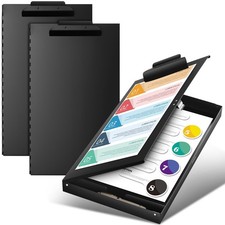 2 Pcs 11 x 17 Inch Aluminum Clipboard with Storage Metal Clipboard High Capac...