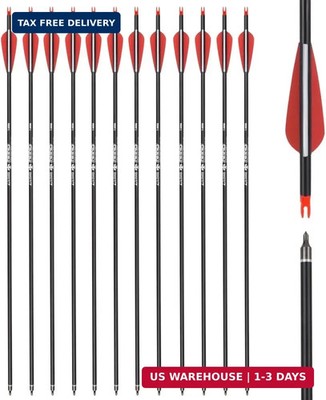 Carbon Arrow Hunting Arrows with 100 Grain Removable Tips for Archery Compound &