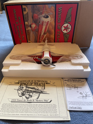 1930 Wings of Texaco Travel Air Model R - Die Cast Airplane Bank ERTL