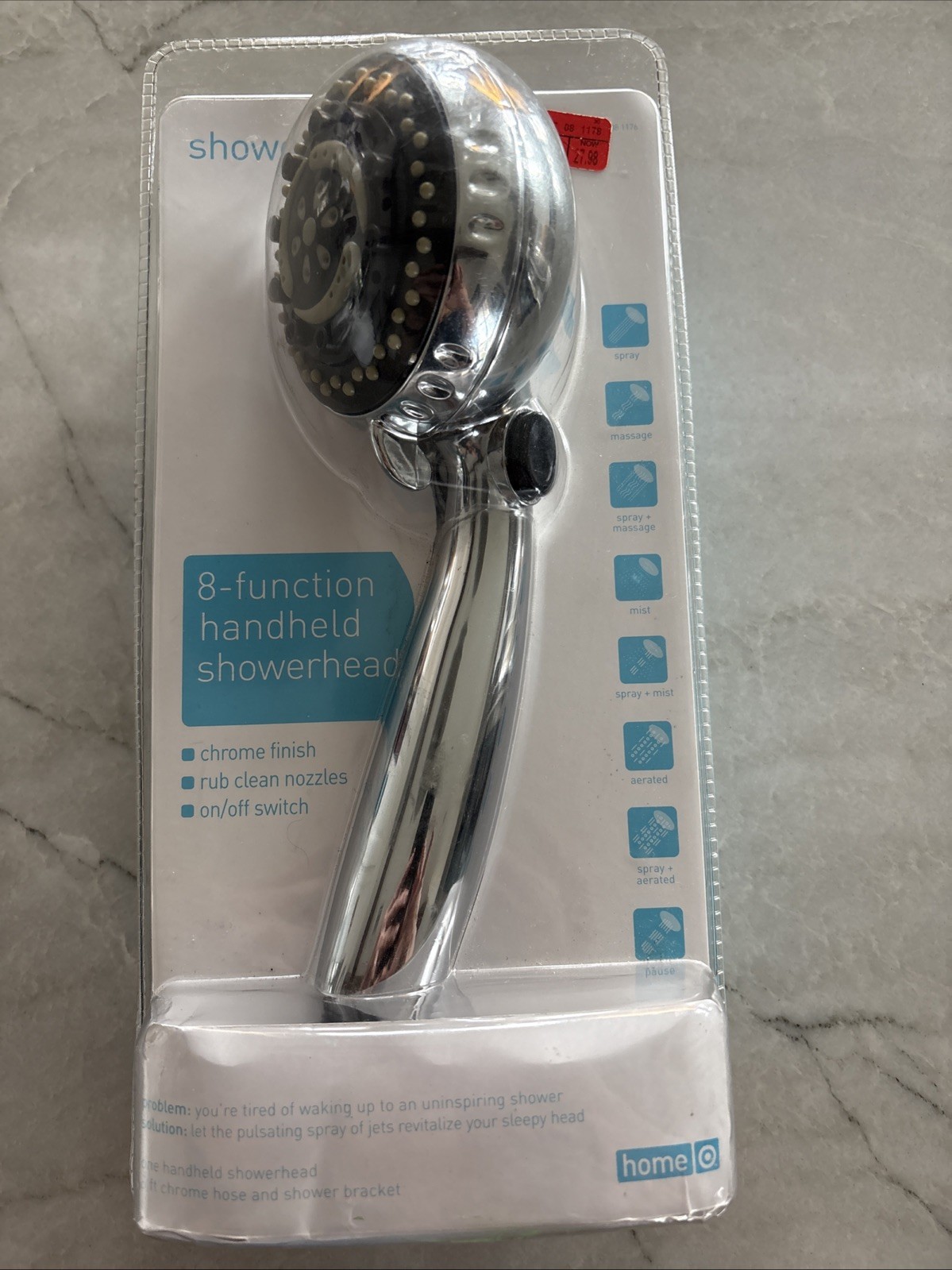 Home Multifunctional Shower Head- 8 Function Hand Held 6 Ft 