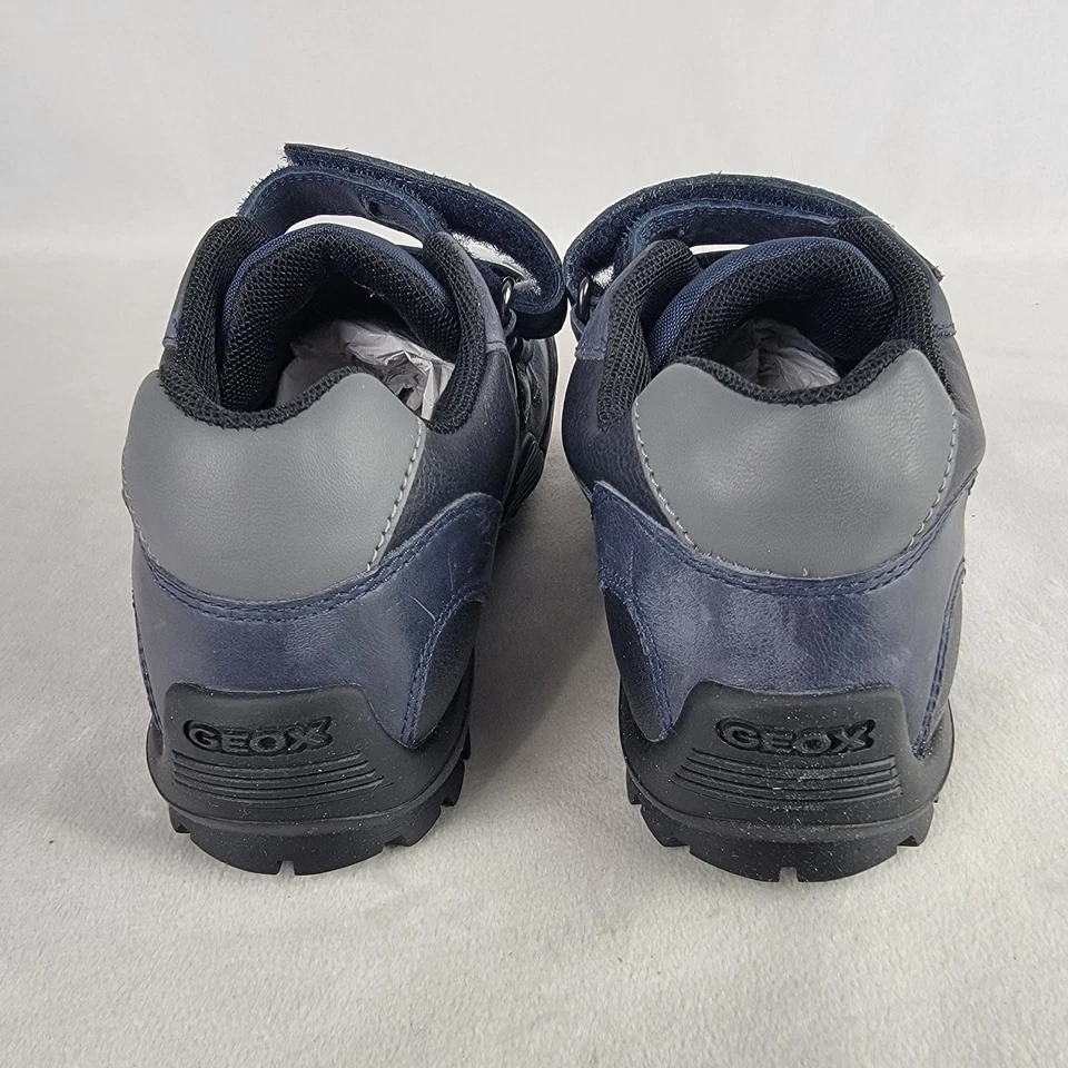 Geox Zapatos de Cuero Azul Marino Doble Correa Gancho y Lazo Niños Niños Talla 33/2 Foto 4 de 4
