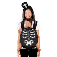 Way to Celebrate Skeleton Halloween Baby Carrier Cover and Headband