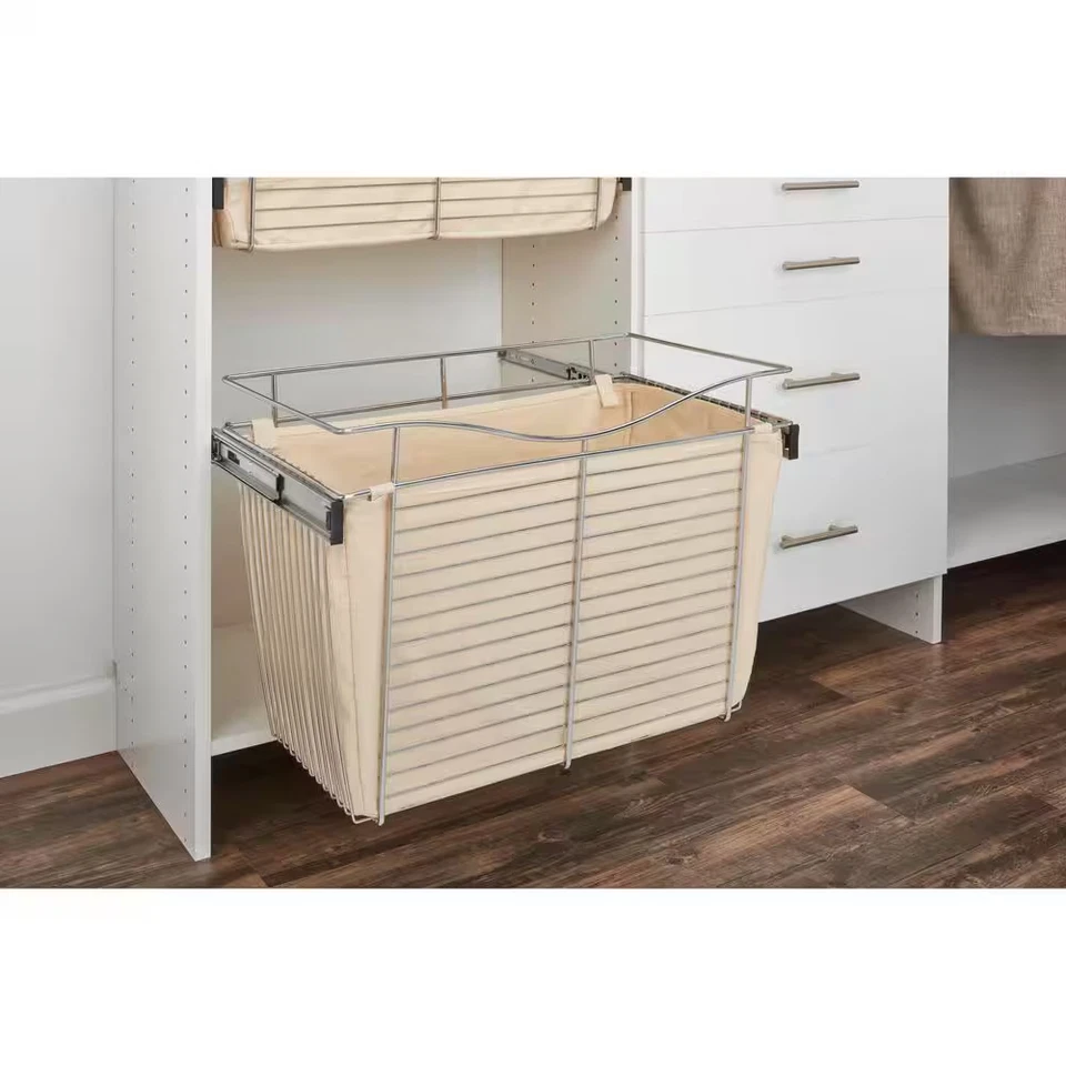 18 in. H X 24 pulgadas Cesta de alambre de malla ancha con 1 cajón de acero marrón W Foto 4 de 4