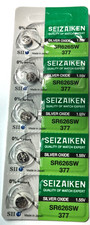 377 SEIKO/SEIZAIKEN 5PACK SILVER OX. 1.55V SR626SW GREAT EXP 2032 FREE SHIP