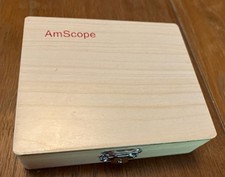 AM SCOPE Box of PREPARED SLIDES  in Wood Box