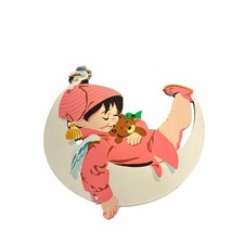 Vintage Dolly Toy Co. Vintage Wood Fiber Nursery Wall Art 50"s Crescent Moon