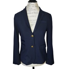 J.Crew Schoolboy Blazer Womens 8P Navy Blue Career Preppy Classic Academia